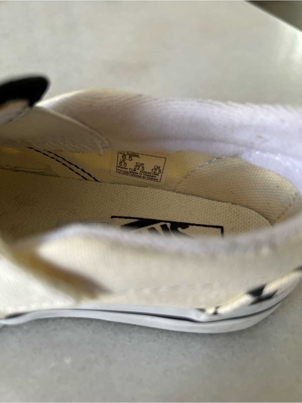 Vans Toddler Black and White Checkerboard Slip-On Sneakers - Picture 6 of 6